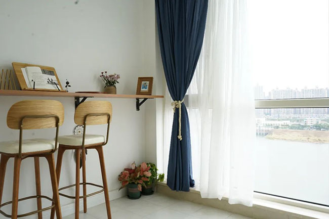 108㎡四居，打造室內(nèi)陽臺+休閑吧臺，體驗日系小清新生活